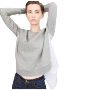 J.Crew Womens Preppy Crew neck Tie Back Sweater Gray Stripe Cotton Small